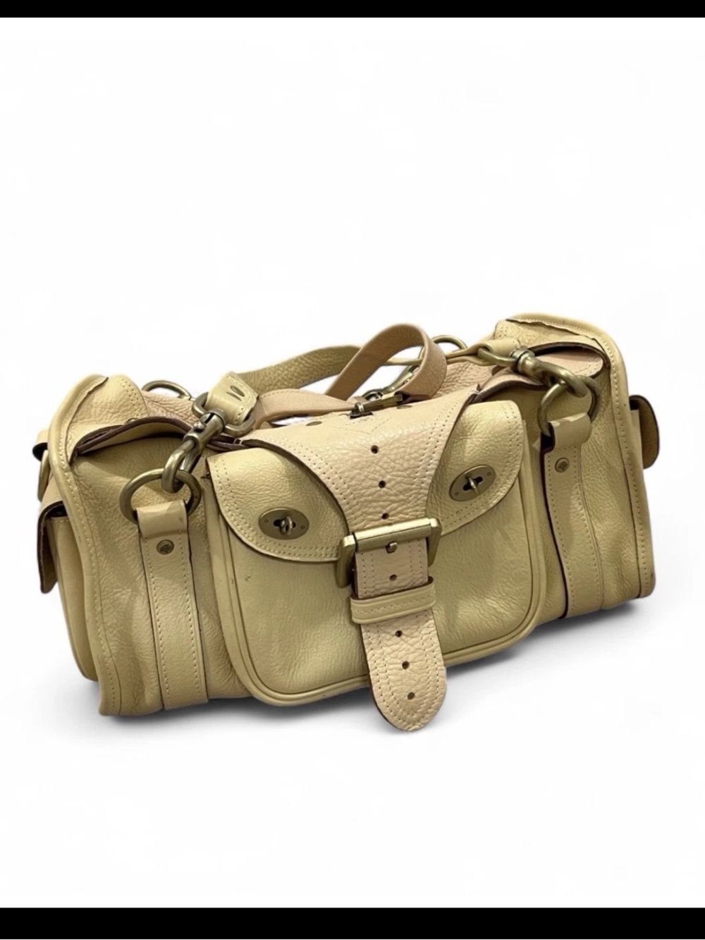 Mulberry Pale Yellow Leather Shoulder Satchel